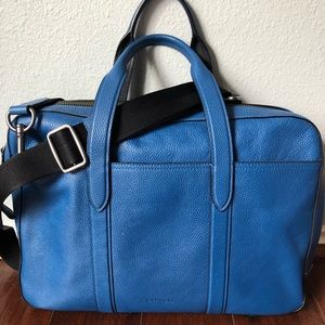 Coach Hamilton blue pebbled leather messenger bag